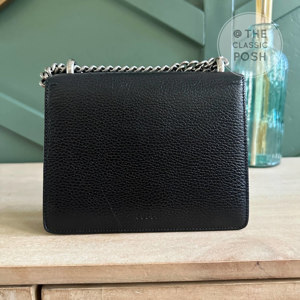 EUC GUCCI Dionysus Mini Black Crossbody Bag Silver Leather - Picture 3 of 12